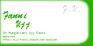 fanni ujj business card